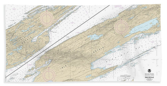 Nautical Chart-14976 Isle Royale - Bath Towel