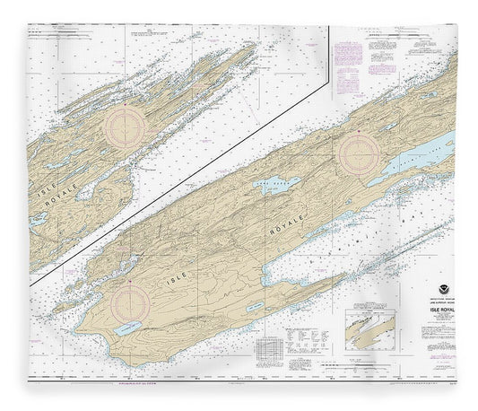 Nautical Chart 14976 Isle Royale Blanket