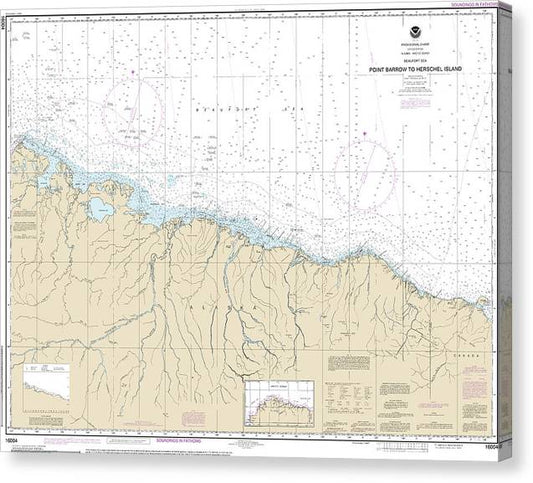 Nautical Chart-16004 Point Barrow-Herschel Island Canvas Print