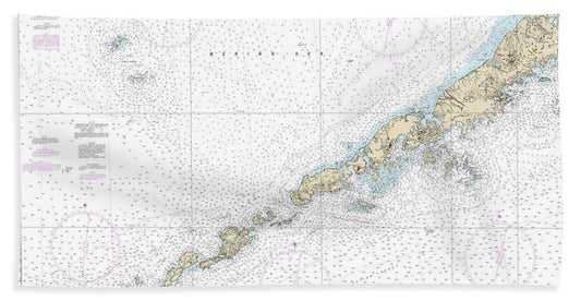 Nautical Chart-16011 Alaska Peninsula-aleutian Islands-seguam Pass - Bath Towel