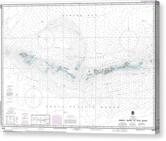 Nautical Chart-16012 Aleutian Islands Amukta Island-Attu Island Canvas Print
