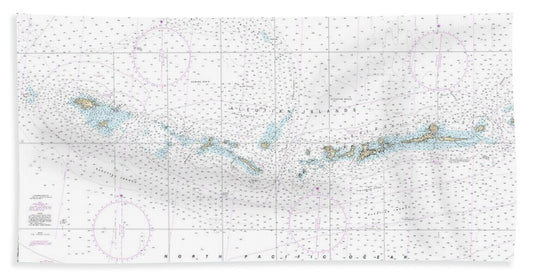 Nautical Chart-16012 Aleutian Islands Amukta Island-attu Island - Bath Towel