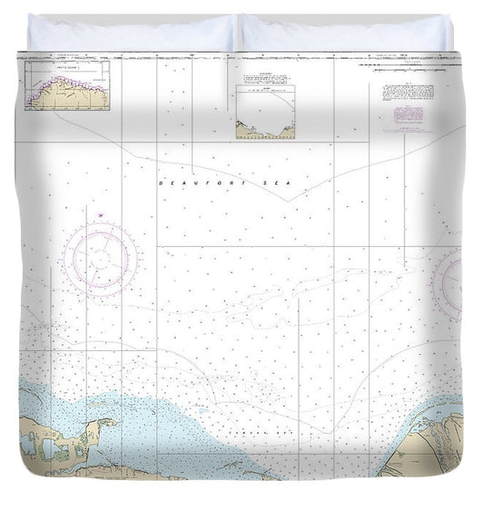 Nautical Chart 16044 Camden Bay Approaches Duvet Cover