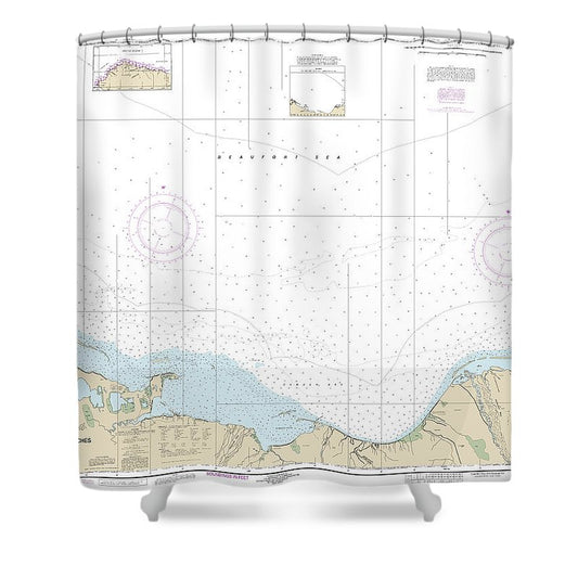 Nautical Chart 16044 Camden Bay Approaches Shower Curtain