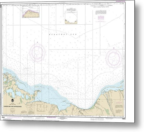 A beuatiful Metal Print of the Nautical Chart-16044 Camden Bay-Approaches - Metal Print by SeaKoast.  100% Guarenteed!