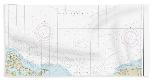 Nautical Chart-16044 Camden Bay-approaches - Beach Towel