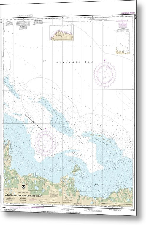 A beuatiful Metal Print of the Nautical Chart-16046 Mcclure-Stockton Islands-Vicinity - Metal Print by SeaKoast.  100% Guarenteed!