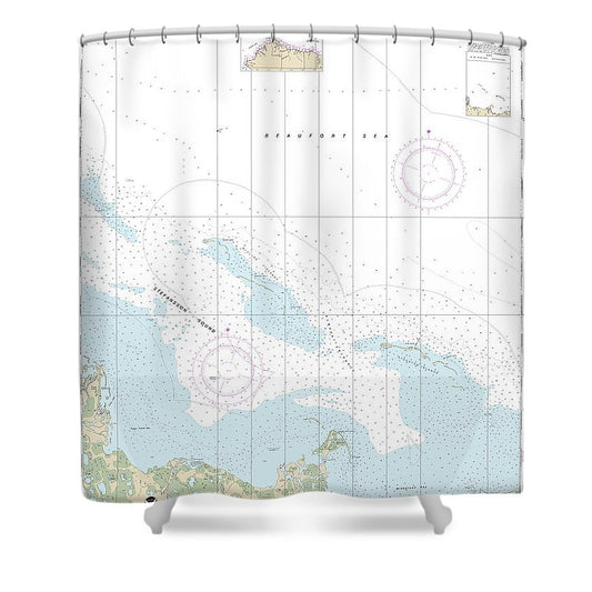 Nautical Chart 16046 Mcclure Stockton Islands Vicinity Shower Curtain