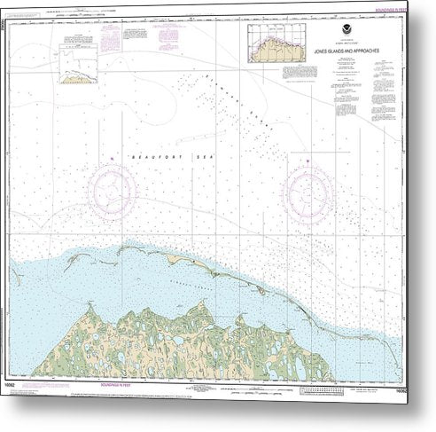 A beuatiful Metal Print of the Nautical Chart-16062 Jones Islands-Approaches - Metal Print by SeaKoast.  100% Guarenteed!