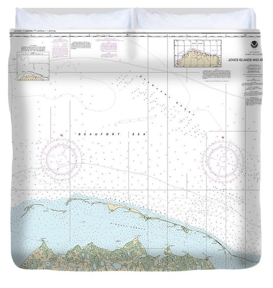 Nautical Chart 16062 Jones Islands Approaches Duvet Cover