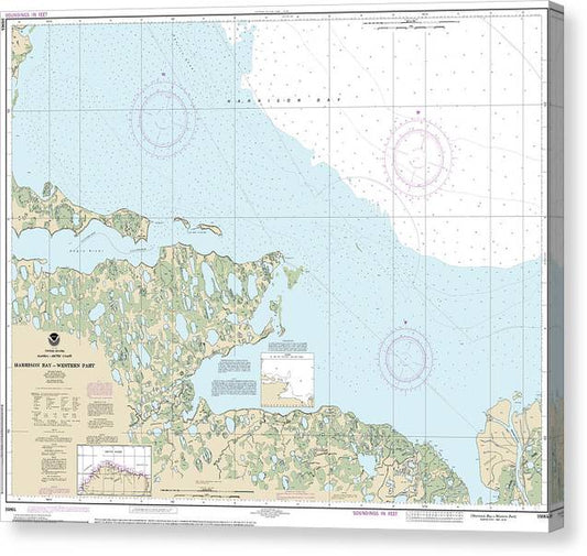 Nautical Chart-16064 Harrison Bay-Western Part Canvas Print