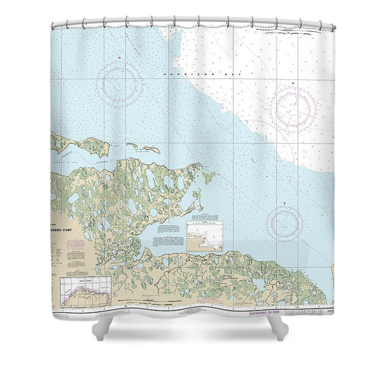 Nautical Chart 16064 Harrison Bay Western Part Shower Curtain