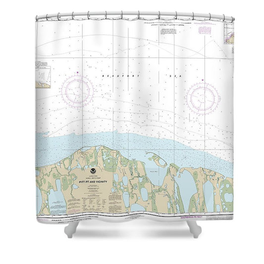 Nautical Chart 16066 Pitt Pt Vicinity Shower Curtain