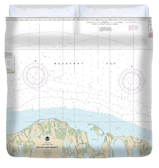 Nautical Chart 16066 Pitt Pt Vicinity Duvet Cover