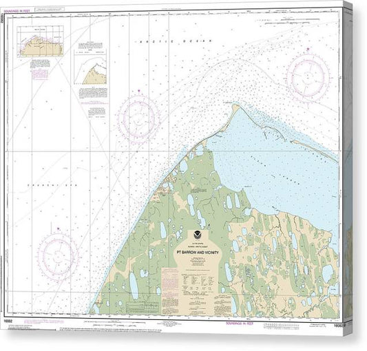 Nautical Chart-16082 Pt Barrow-Vicinity Canvas Print