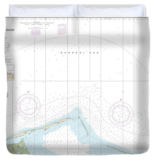 Nautical Chart 16084 Peard Bay Approaches Duvet Cover