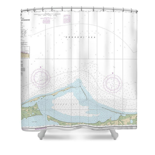 Nautical Chart 16084 Peard Bay Approaches Shower Curtain