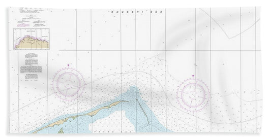 Nautical Chart-16084 Peard Bay-approaches - Bath Towel