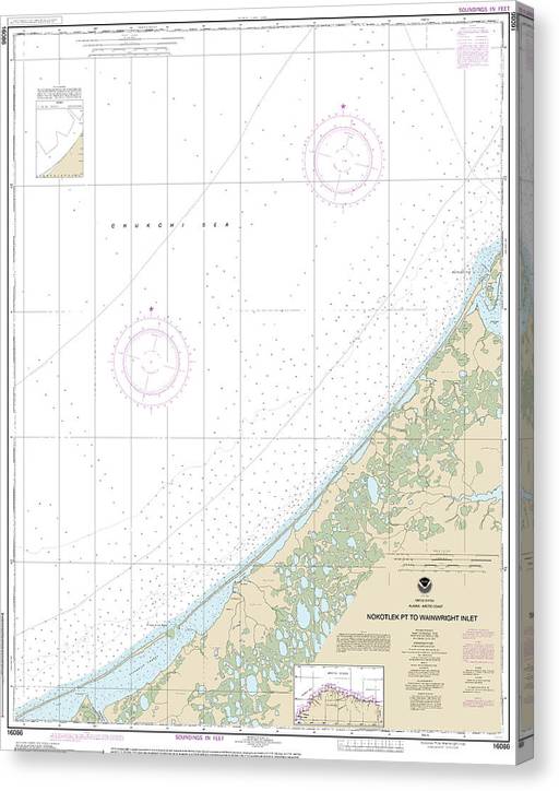 Nautical Chart-16086 Nakotlek Pt-Wainwright Canvas Print