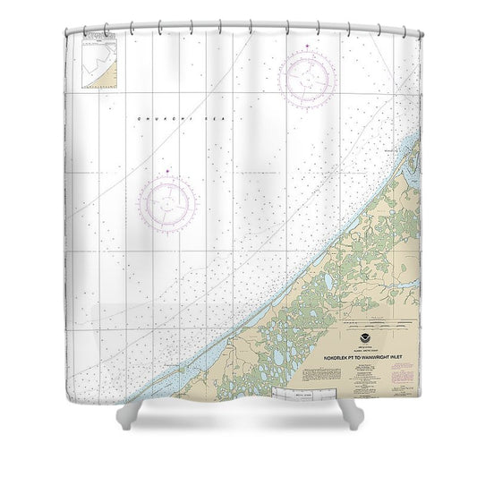 Nautical Chart 16086 Nakotlek Pt Wainwright Shower Curtain