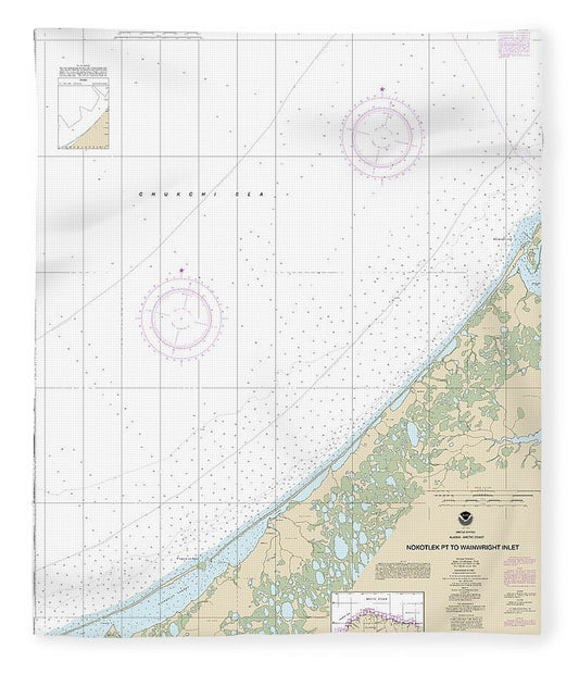 Nautical Chart 16086 Nakotlek Pt Wainwright Blanket