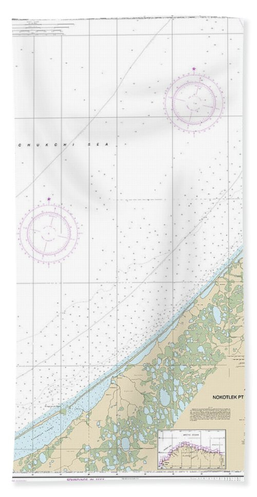 Nautical Chart-16086 Nakotlek Pt-wainwright - Beach Towel