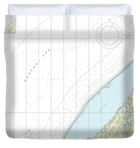 Nautical Chart 16088 Utukok Pass Blossom Shoals Duvet Cover