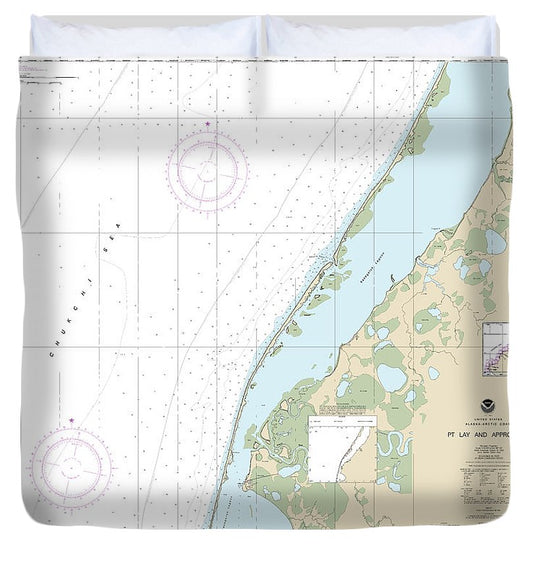Nautical Chart 16101 Pt Lay Approaches Duvet Cover