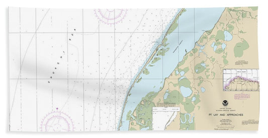 Nautical Chart-16101 Pt Lay-approaches - Beach Towel