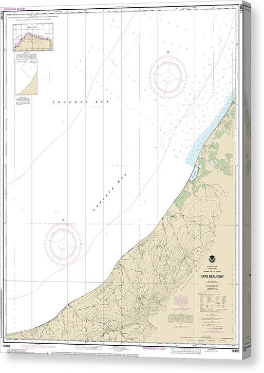 Nautical Chart-16103 Cape Beaufort Canvas Print