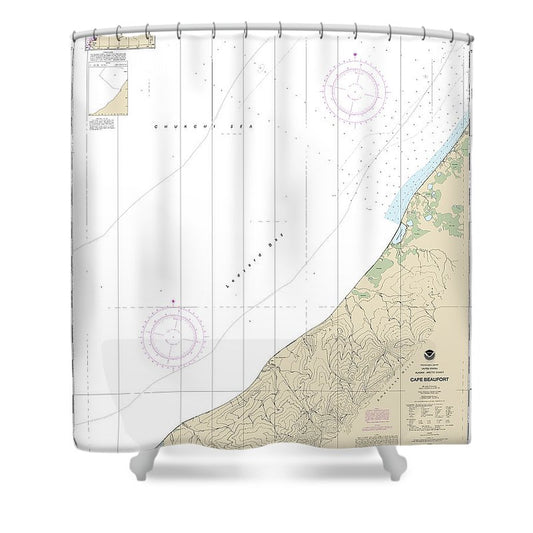 Nautical Chart 16103 Cape Beaufort Shower Curtain