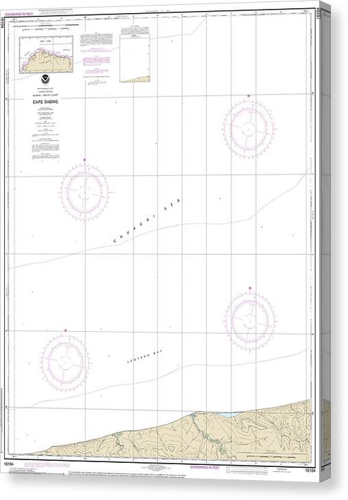 Nautical Chart-16104 Cape Sabine Canvas Print