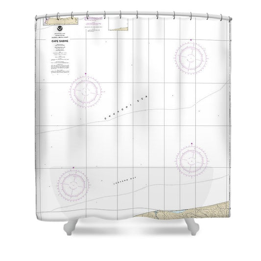 Nautical Chart 16104 Cape Sabine Shower Curtain