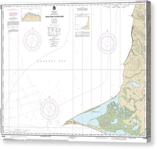 Nautical Chart-16123 Point Hope-Cape Dyer Canvas Print