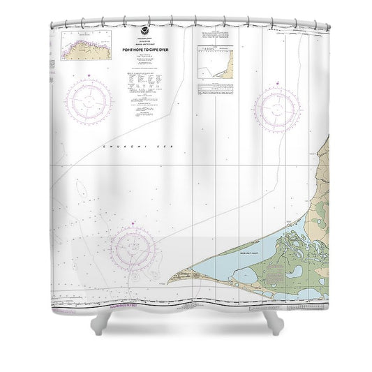 Nautical Chart 16123 Point Hope Cape Dyer Shower Curtain