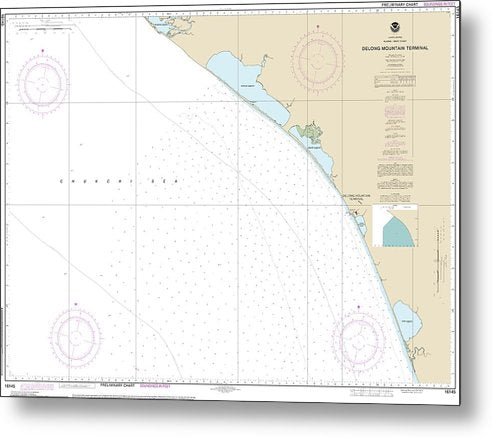 A beuatiful Metal Print of the Nautical Chart-16145 Alaska - West Coast Delong Mountain Terminal - Metal Print by SeaKoast.  100% Guarenteed!