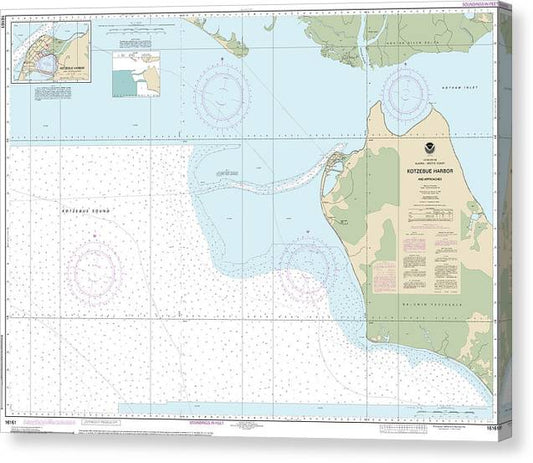 Nautical Chart-16161 Kotzebue Harbor-Approaches Canvas Print