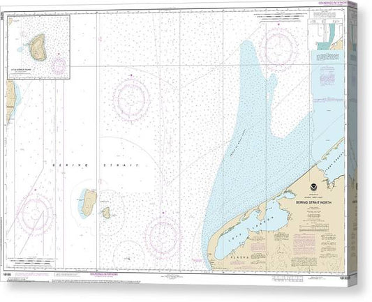 Nautical Chart-16190 Bering Strait North, Little Diomede Island Canvas Print