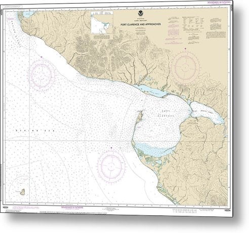 A beuatiful Metal Print of the Nautical Chart-16204 Port Clarence-Approaches - Metal Print by SeaKoast.  100% Guarenteed!
