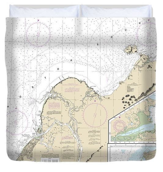 Nautical Chart 16240 Cape Ramonzof St Michael, St Michael Bay, Approaches Cape Ramanzof Duvet Cover