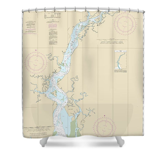 Nautical Chart 16304 Kuskokwim Bay Bethel Shower Curtain