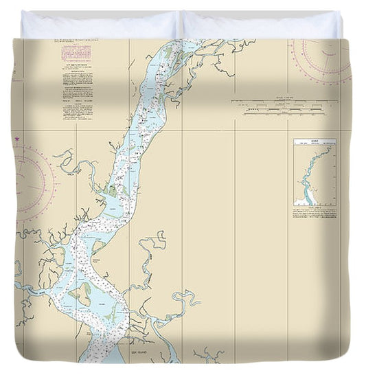 Nautical Chart 16304 Kuskokwim Bay Bethel Duvet Cover