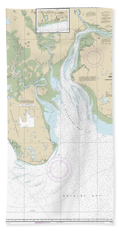 Nautical Chart-16322 Bristol Bay-nushagak B-approaches - Beach Towel