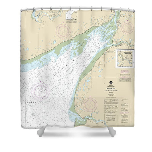 Nautical Chart 16323 Bristol Bay Kvichak Bay Approaches Shower Curtain