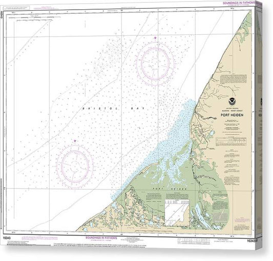 Nautical Chart-16343 Port Heiden Canvas Print