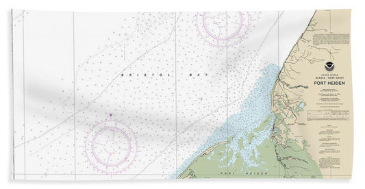 Nautical Chart-16343 Port Heiden - Bath Towel