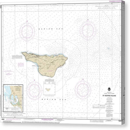 Nautical Chart-16381 St George Island, Pribilof Islands Canvas Print
