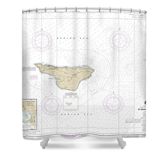Nautical Chart 16381 St George Island, Pribilof Islands Shower Curtain