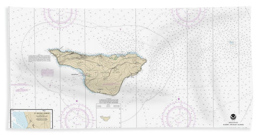 Nautical Chart-16381 St George Island, Pribilof Islands - Bath Towel