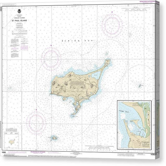 Nautical Chart-16382 St Paul Island, Pribilof Islands Canvas Print